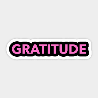 Gratitude Pink Typography Sticker